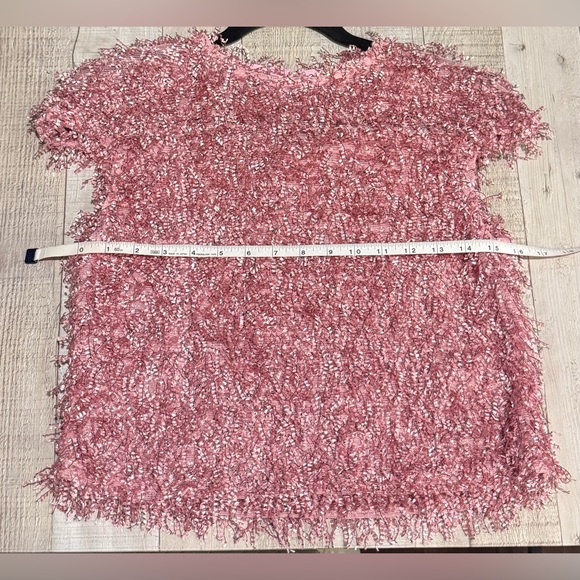 Pink Textured Short Sleeve Top - Picture 5 of 5